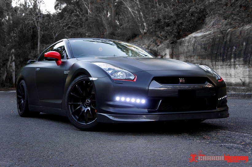 Nissan gtr matte black wrap #6