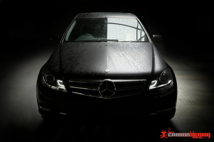 C-Class Matte Black Vinyl Wrap - Carbon Demon Sydney