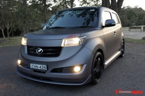 Toyota bB Matte Grey Metallic Vinyl Wrap - Carbon Demon Sydney