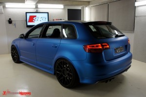 Audi S3 – Matte Blue Metallic Vinyl Wrap – Carbon Demon