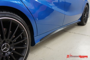 AMG A45 carbon fibre side skirt vinyl wrap