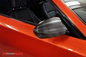 BMW 1M carbon fibre vinyl mirror wrap