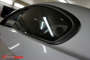 BMW E92 window surround vinyl wrap black out (de-chrome)