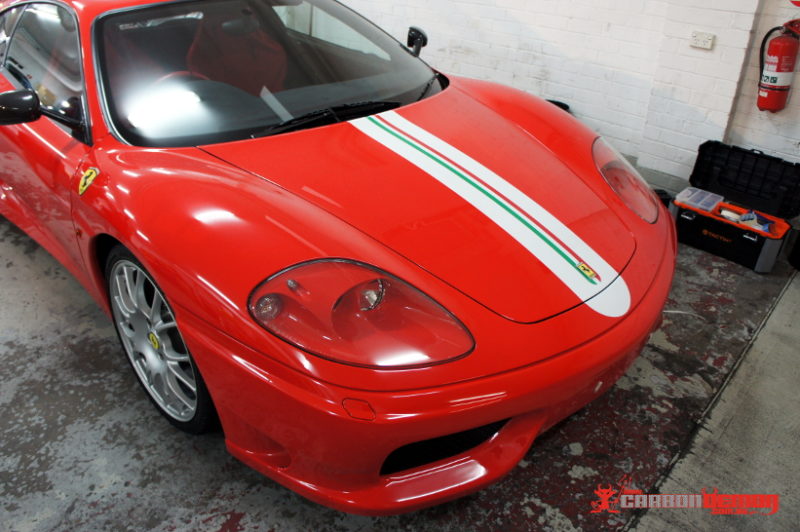 Ferrari Stradale racing stripes