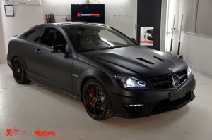 Matte black vinyl wrap C63 507 Edition