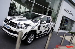 VW Amarok camo vinyl display car