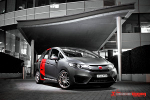 Honda Jazz modified with matte vinyl wrap - Carbon Demon (5)