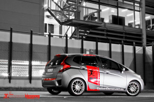 Honda Jazz modified with matte vinyl wrap - Carbon Demon (6)